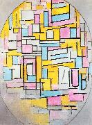 Piet Mondrian Composition with Oval in Color Planes II oil painting picture wholesale